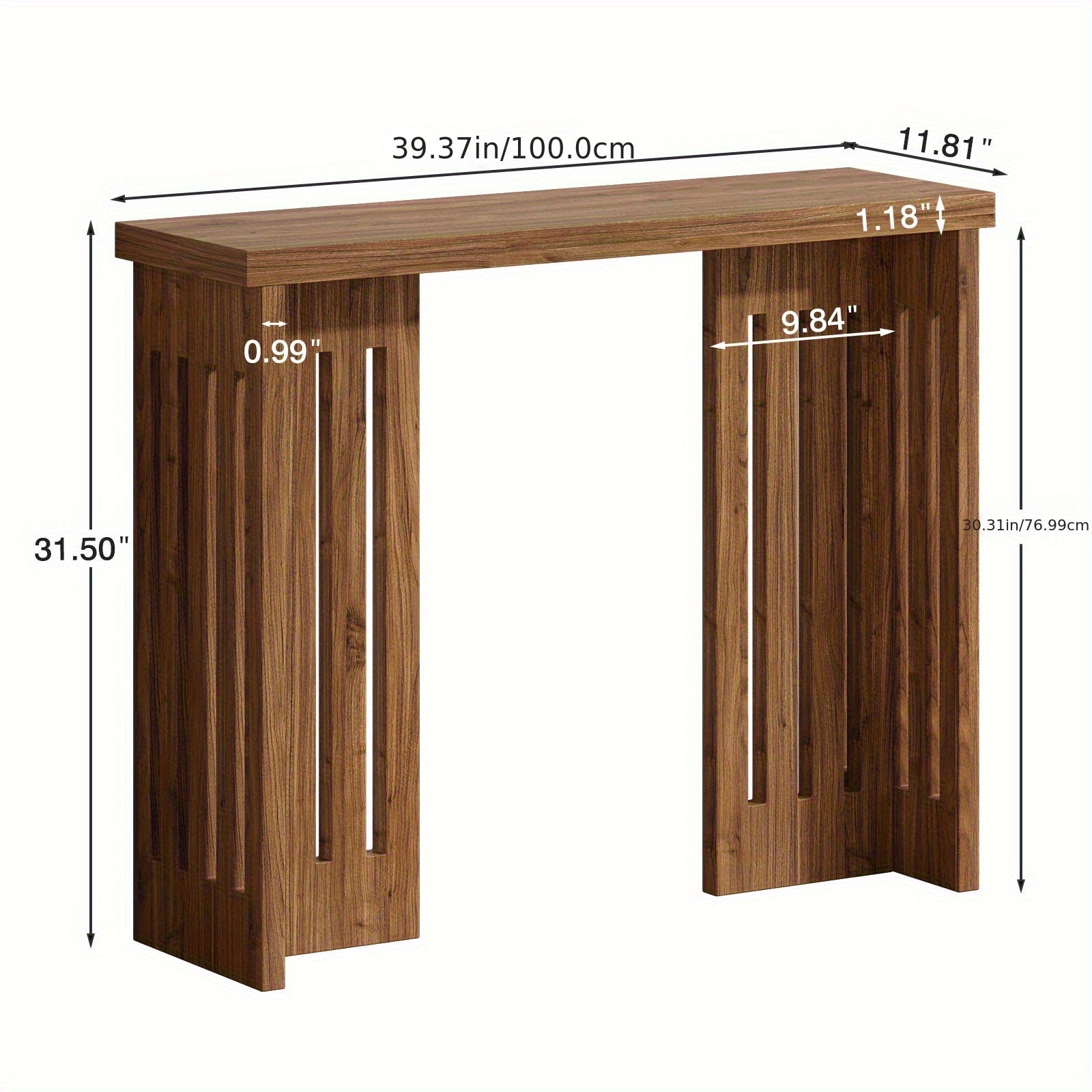 Modern Farmhouse Slim Console Table, 39 Inch Narrow Sofa Table, Living Room Table with Sturdy MDF Frame - Versatile Entryway Storage for Halls, Small Spaces and Behind Sectional Sofas House Of Avana