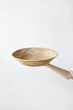 Blonde Rwanda Ivory Diamond Wall Basket Kanju Interiors