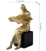 Abstract Character Reader Sculpture Bookends Figure | House of Avana