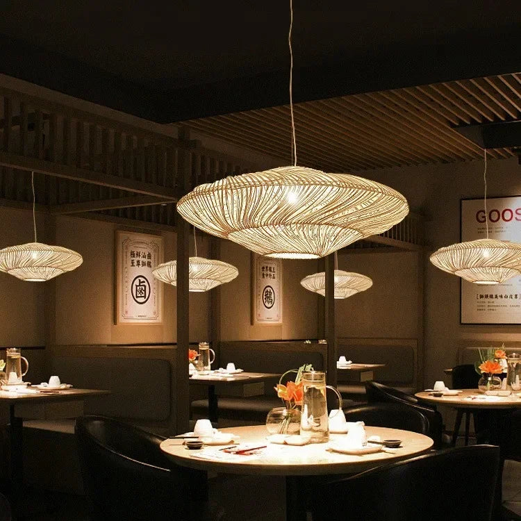 Rattan Chandelier Large