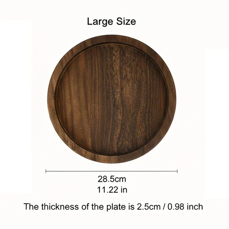 Serving Tray - Farmhouse Wood Round