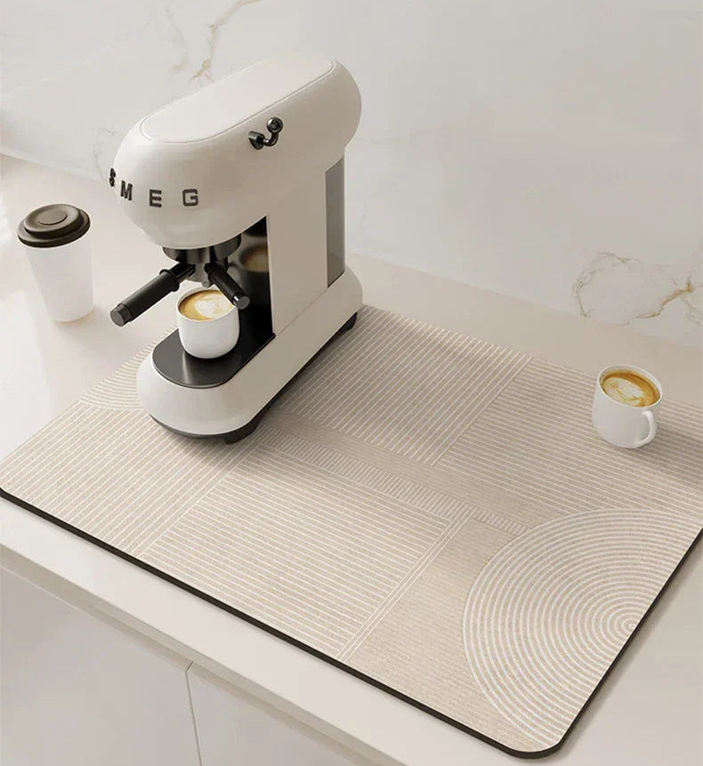 Waterproof patterned mat for coffee machine