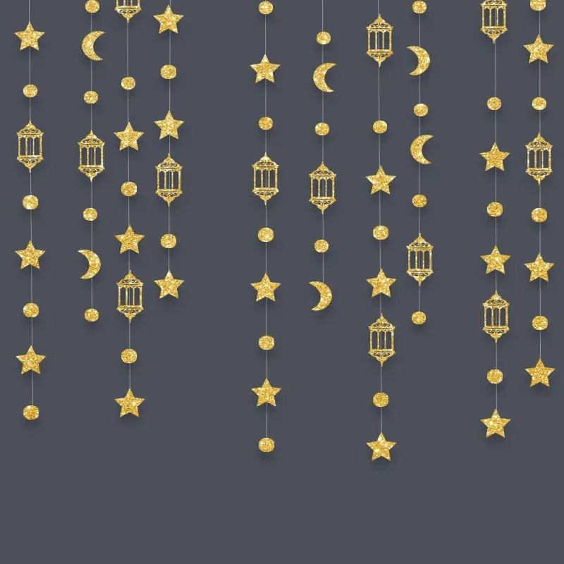 Garland - Glitter Gold Star Streamer