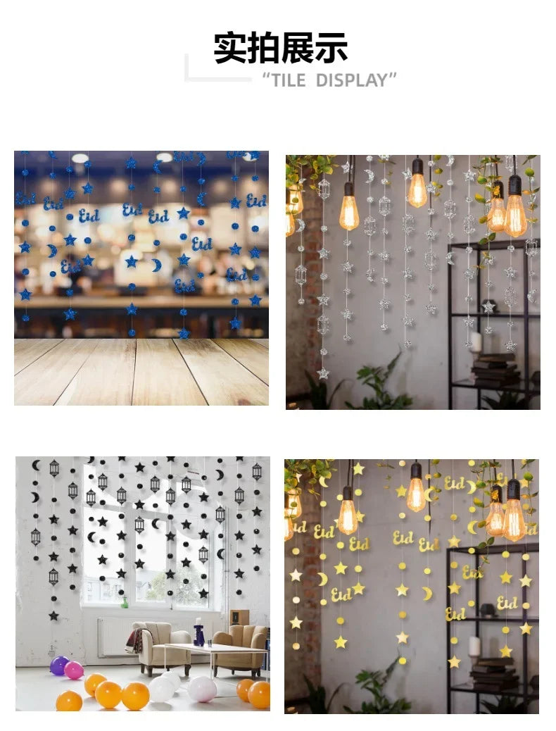 Garland - Glitter Gold Star Streamer