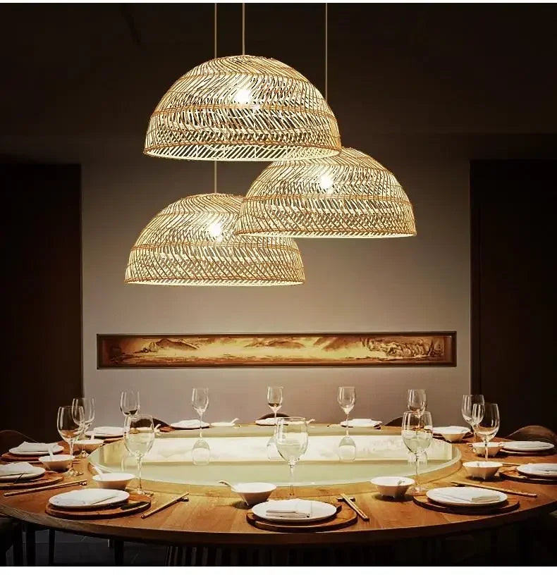 Rattan Chandelier Large