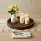 Serving Tray - Farmhouse Wood Round