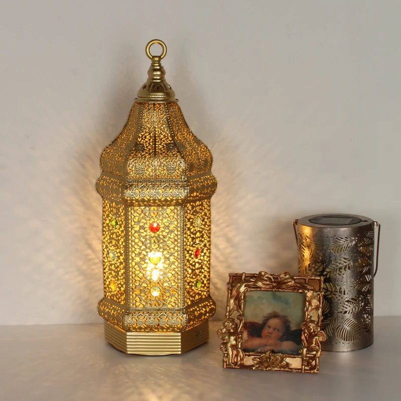 Table Lamp - Portable Iron Art Metal Long