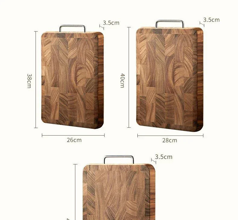 Chopping Board - Heavy Duty Wooden Black Walnut Double-Sided