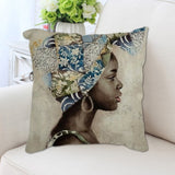 Abstract African Woman Poster Cushion Cover