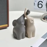 Couple Ceramic Elephant Statue Figurine | House of Avana