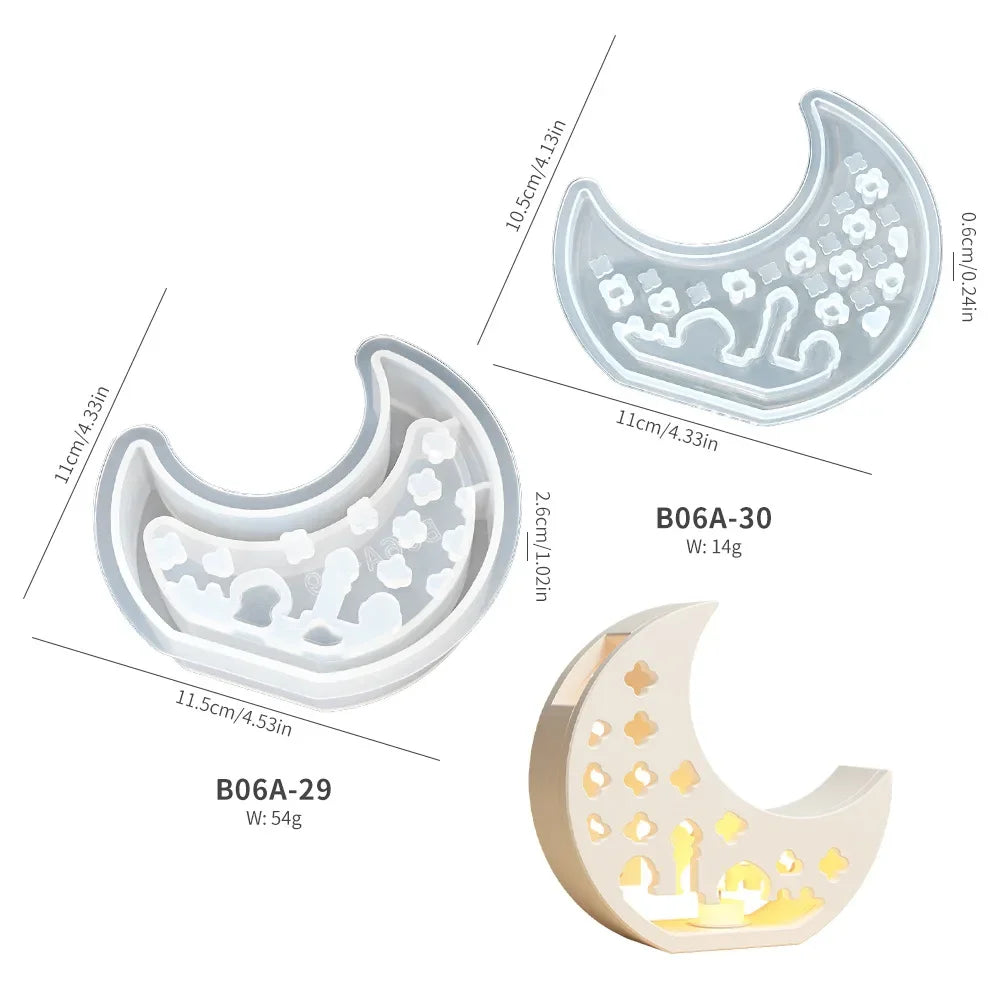 Lampshade - Hollow Silicone Moon Candle Holder