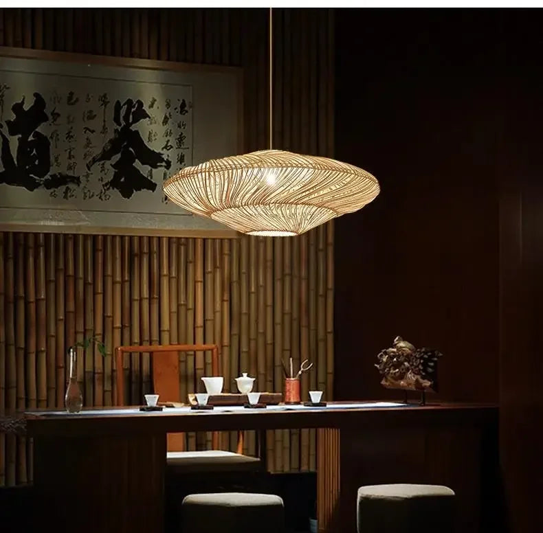 Rattan Chandelier Large