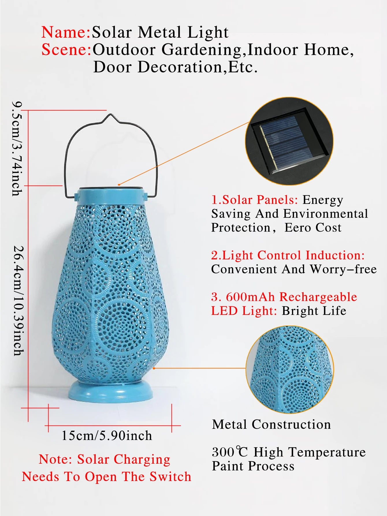 Solar Lamp - Vintage Iron Multi-Color