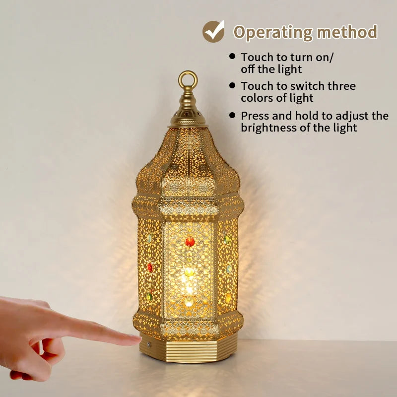 Table Lamp - Portable Iron Art Metal Long