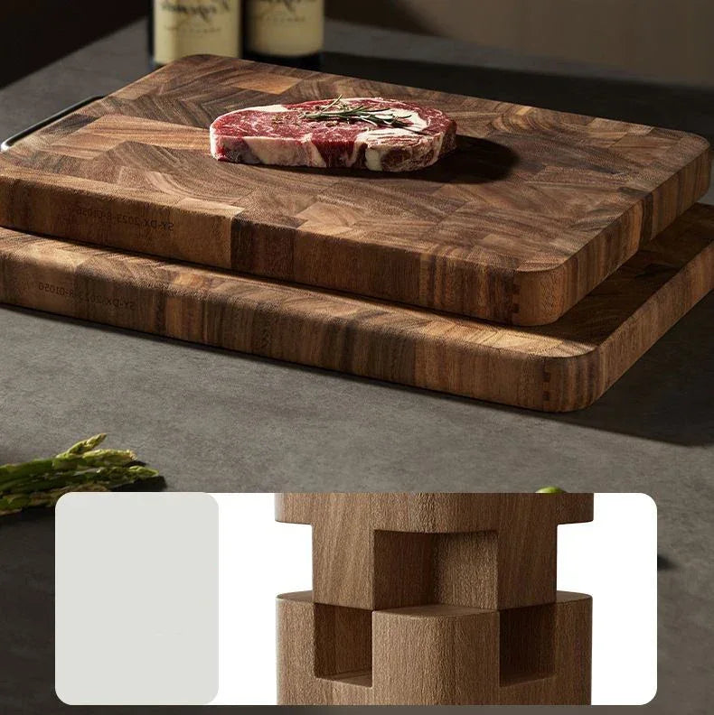 Chopping Board - Heavy Duty Wooden Black Walnut Double-Sided