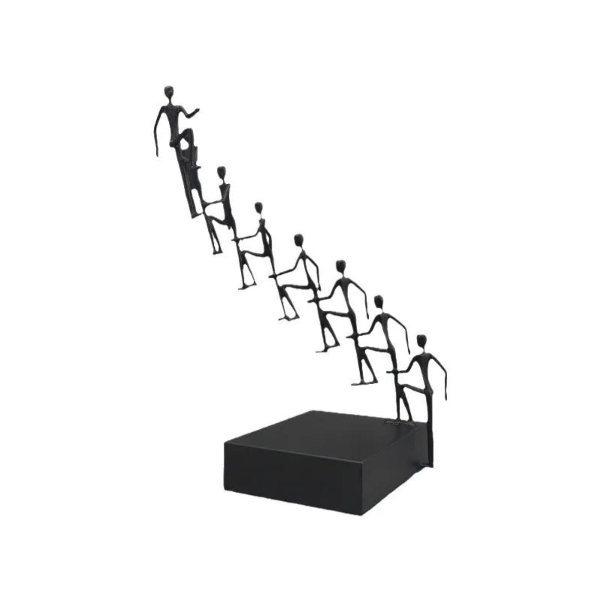 Modern Metal Climbing Figures Sculpture – Inspirational Abstract Home Decor