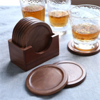 Coasters - Insulated Walnut Wood Round