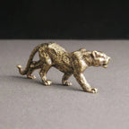 Retro Brass Miniature Leopard Figurine Tabletop - House Of Avana