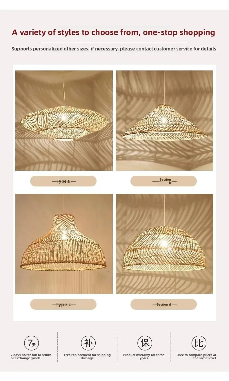 Rattan Chandelier Large