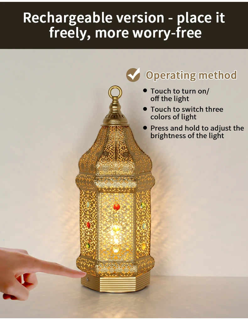 Table Lamp - Portable Iron Art Metal Long