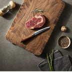 Chopping Board - Heavy Duty Wooden Black Walnut Double-Sided