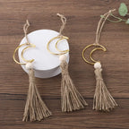 Ornament - Wooden Beads Moon Tassel Wall Decor