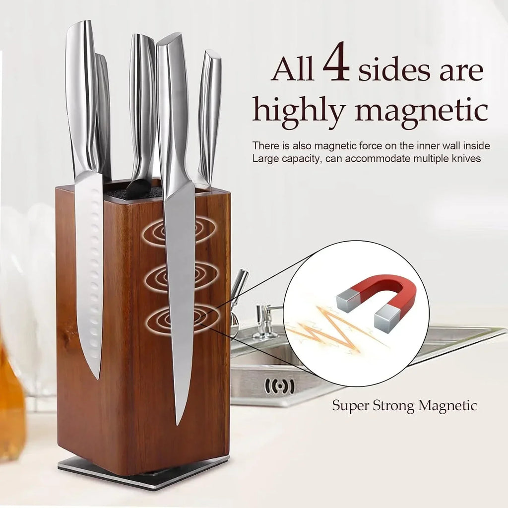 Knife Block - Magnetic Wood 360°