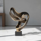Modern Abstract Ribbon Sculpture – Luxury Resin Home Decor Ornament