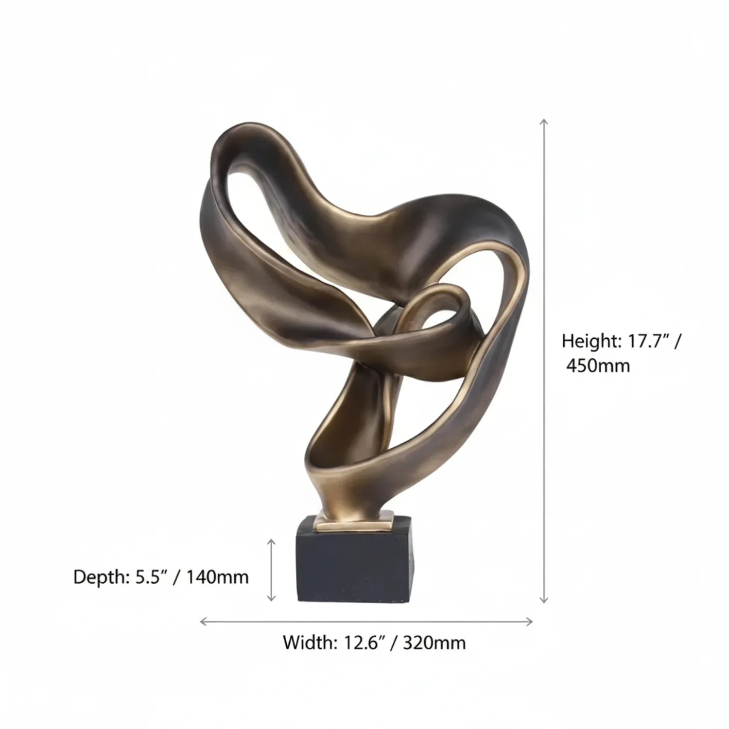 Modern Abstract Ribbon Sculpture – Luxury Resin Home Decor Ornament