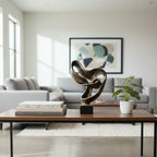 Modern Abstract Ribbon Sculpture – Luxury Resin Home Decor Ornament