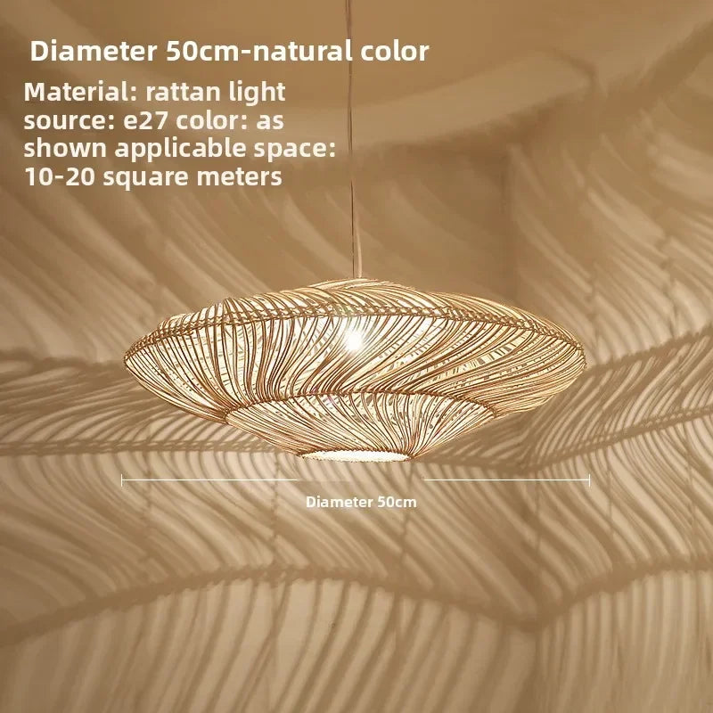 Rattan Chandelier Large