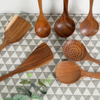 Cooking Spoons - Non-Stick Wooden Teak Set