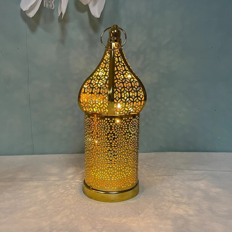 Lantern - LED Gold Wrought Iron