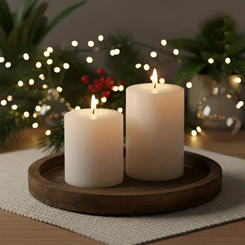 Serving Tray - Farmhouse Wood Round