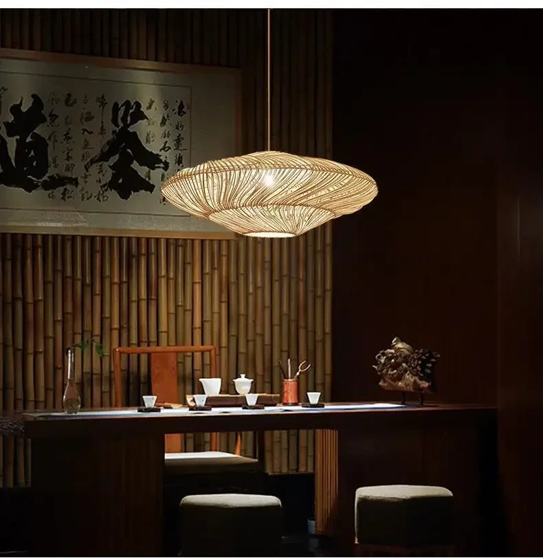 Rattan Chandelier Large