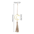 Ornament - Wooden Beads Moon Tassel Wall Decor