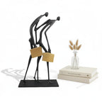 Abstract Teamwork Human Sculpture – Modern Metal Home Decor