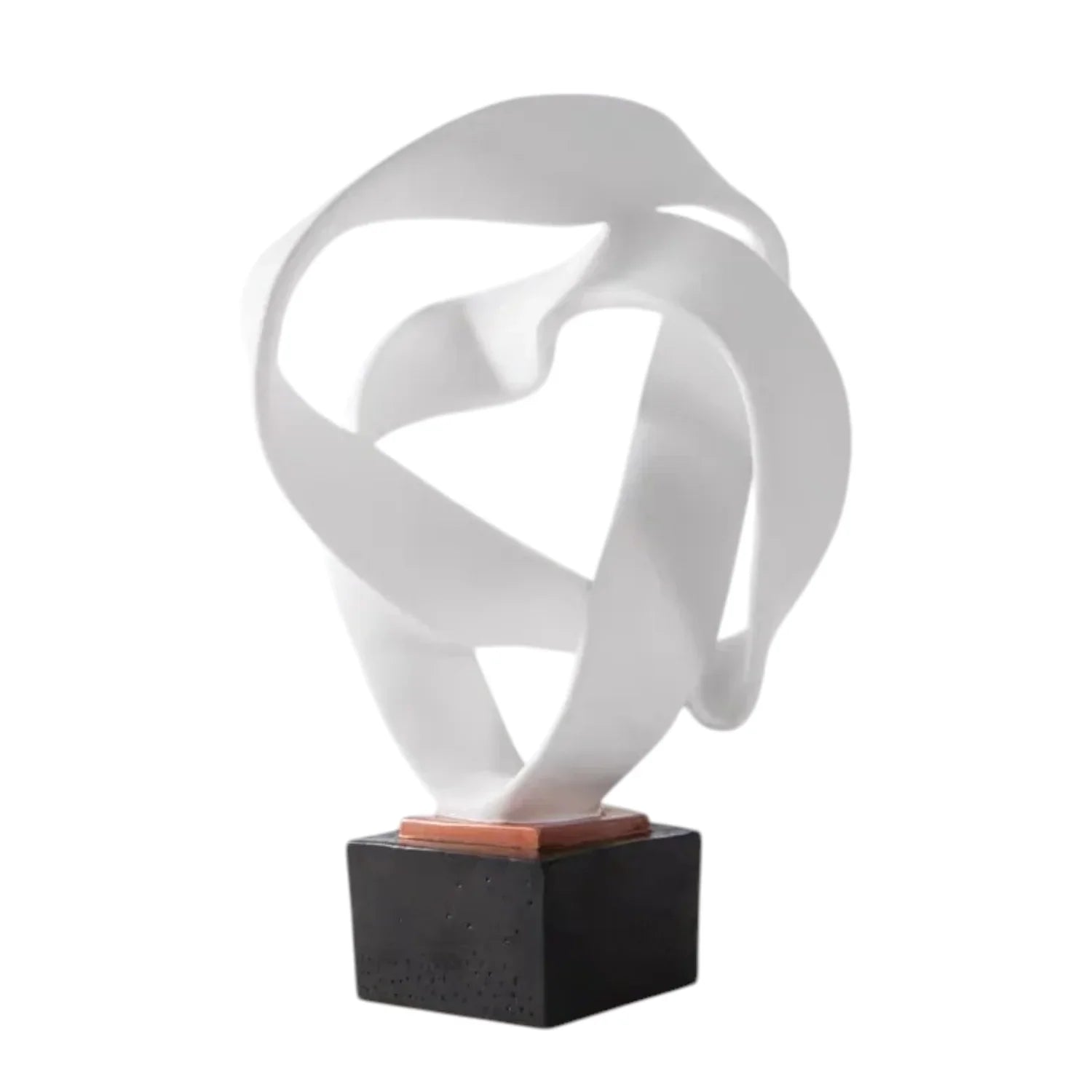 Modern Abstract Ribbon Sculpture – Luxury Resin Home Decor Ornament