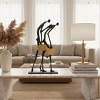 Abstract Teamwork Human Sculpture – Modern Metal Home Decor