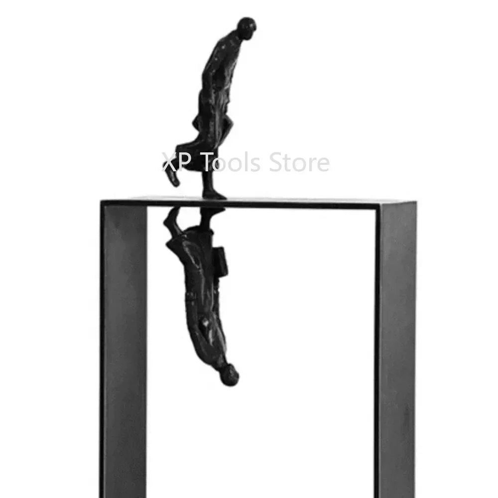Modern Abstract Statue - Black Metal Framed Figures