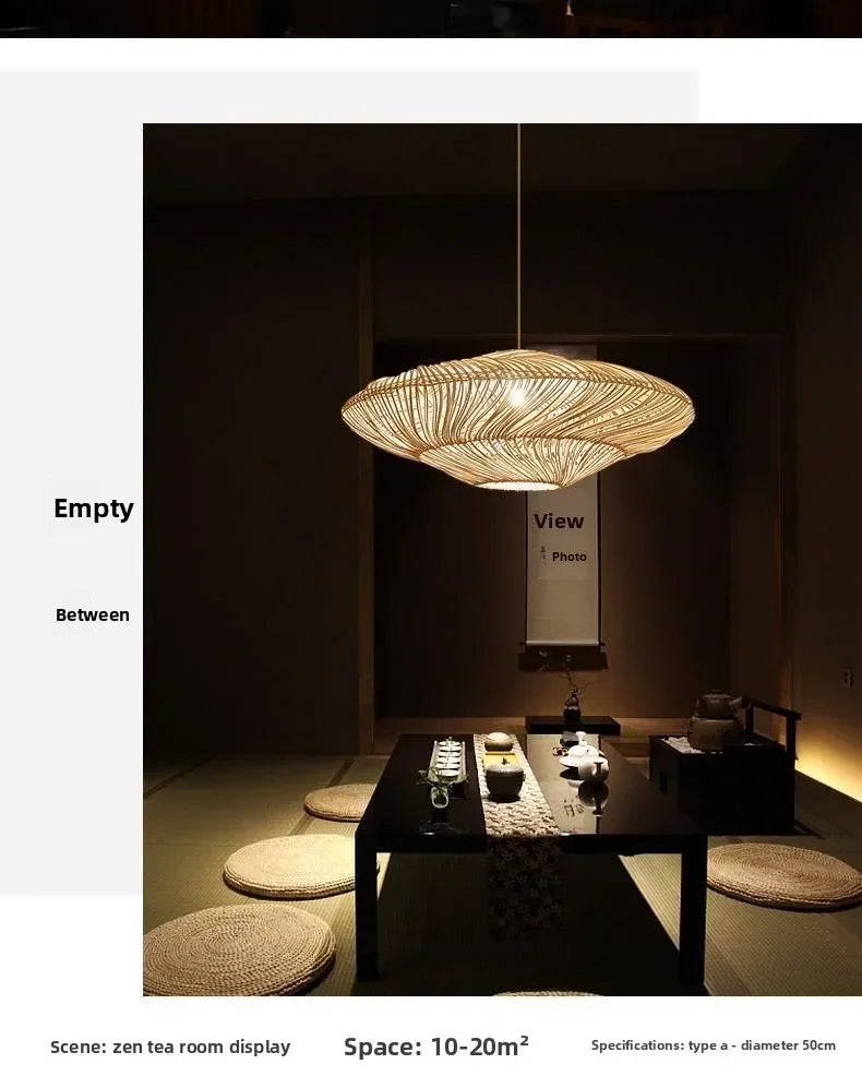 Rattan Chandelier Large