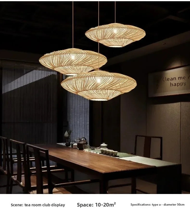 Rattan Chandelier Large