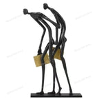 Abstract Teamwork Human Sculpture – Modern Metal Home Decor