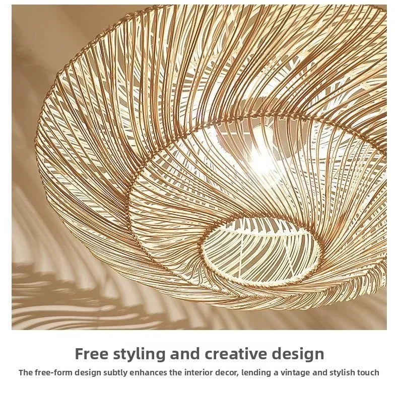 Rattan Chandelier Large