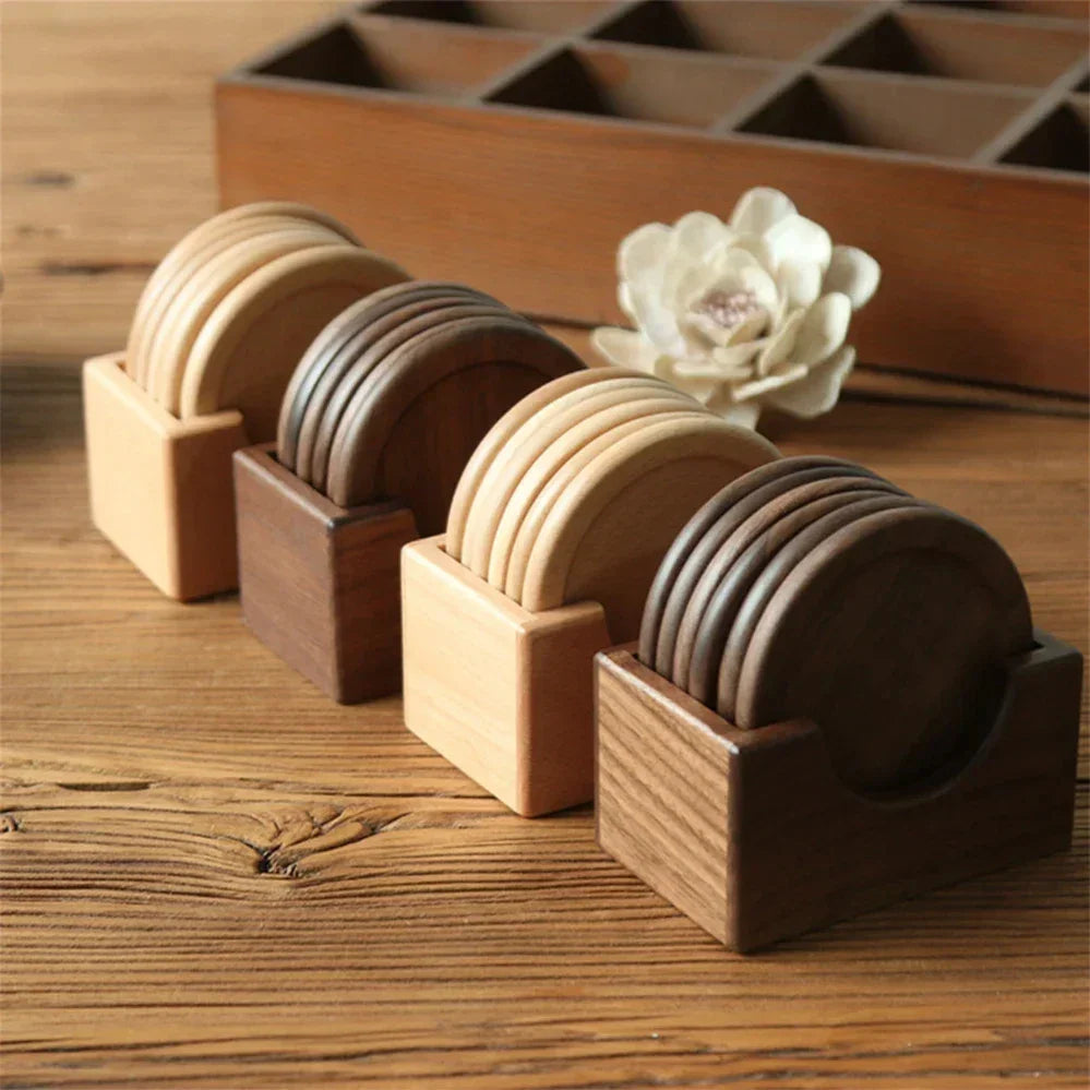 Coasters - Insulated Walnut Wood Round