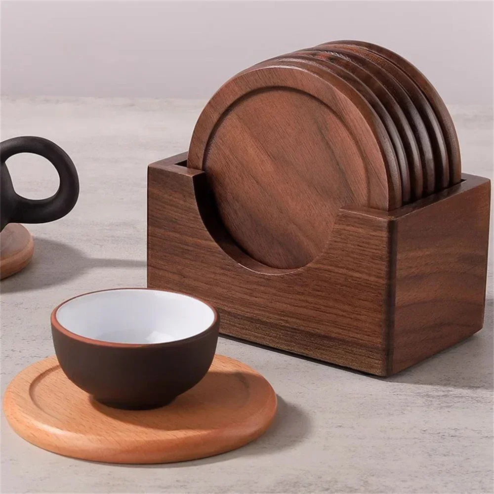 Coasters - Insulated Walnut Wood Round