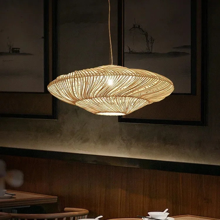 Rattan Chandelier Large