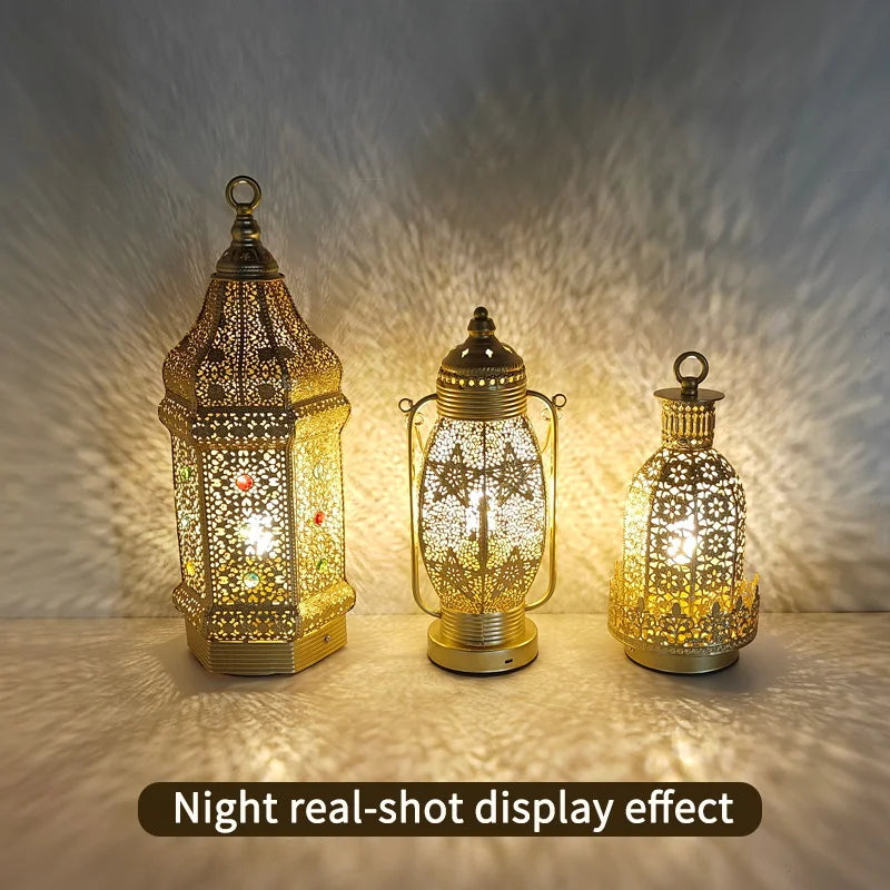 Table Lamp - Portable Iron Art Metal Long