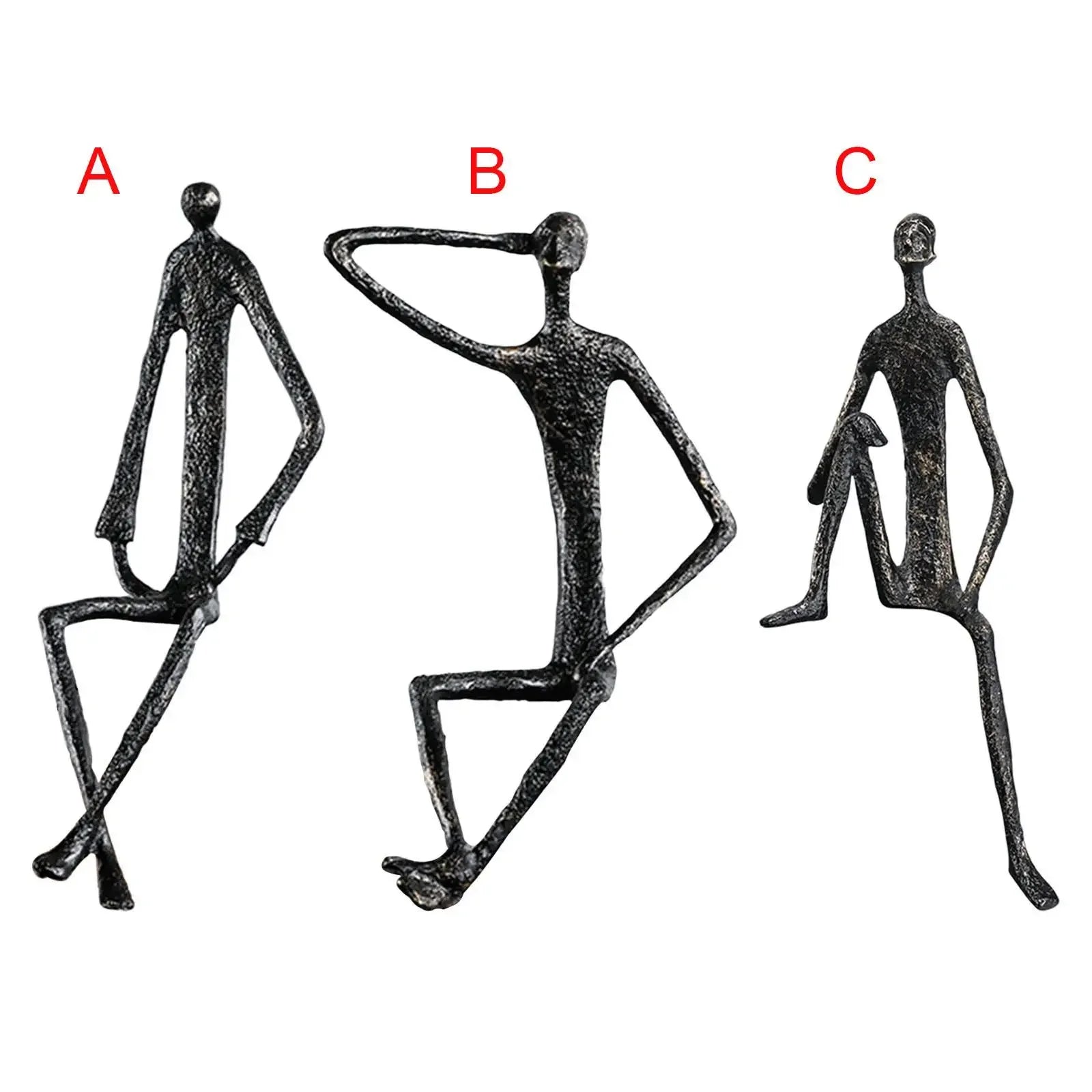 Abstract Human Figurine Metal Statue Collectible Art Sculpture for Living Room Home Table Decoration Birthday Gift - House Of Avana