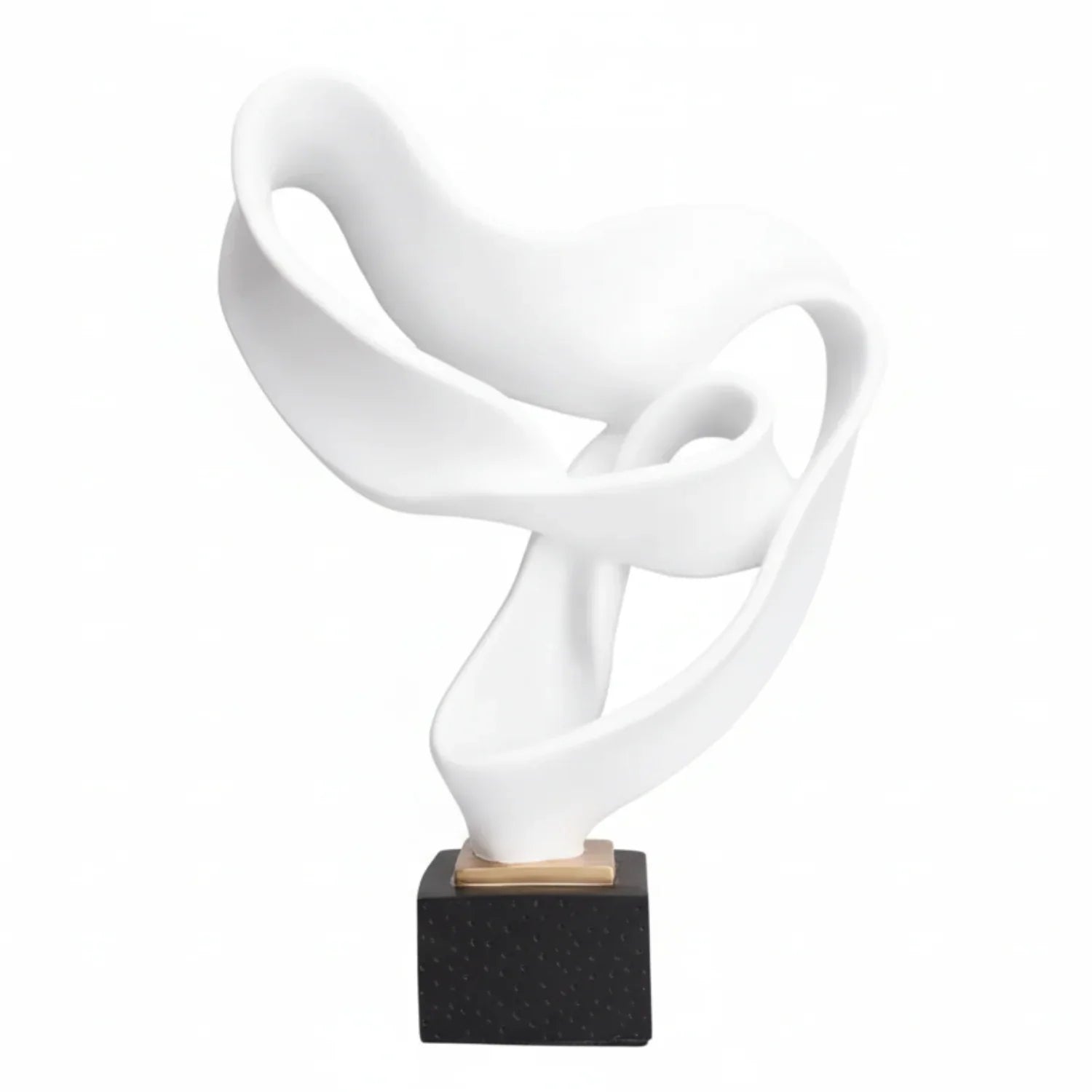 Modern Abstract Ribbon Sculpture – Luxury Resin Home Decor Ornament